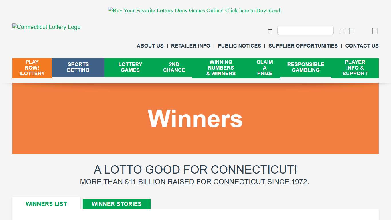 CT Lottery Official Web Site - Winners