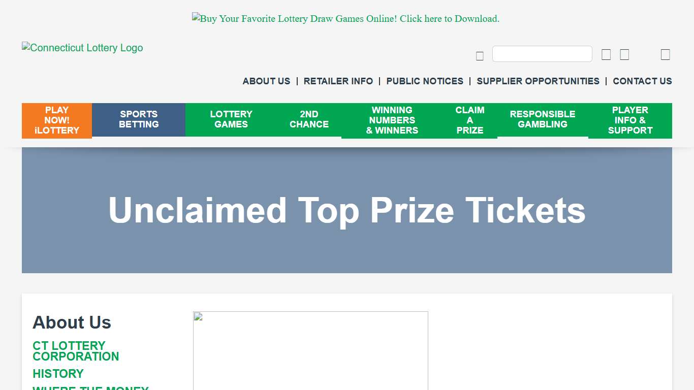 CT Lottery Official Web Site - Unclaimed Prizes